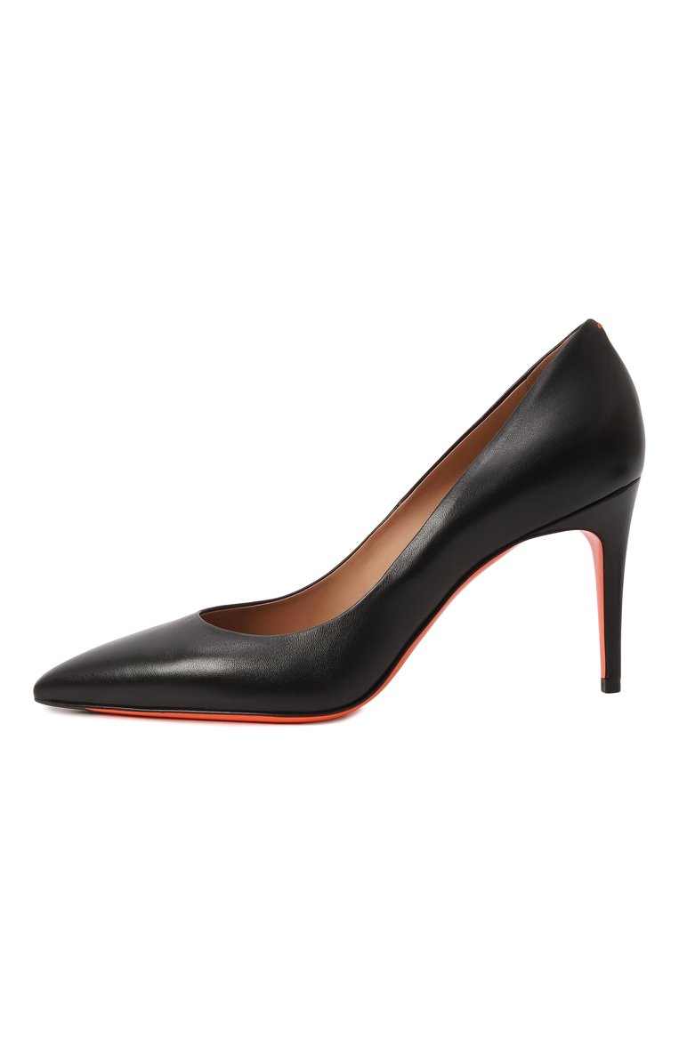 Женские кожаные туфли SANTONI черного цвета, арт. WDIG70945HI2NSZA | Фото 4 (Подошва: Плоская; Материал внутренний: Натуральная кожа; Каблук высота: Высокий; Материал внешний: Натуральная кожа; Каблук тип: Шпилька; Автоматизация состава: Проставлено; Автоматизация ТО: Проставлено)