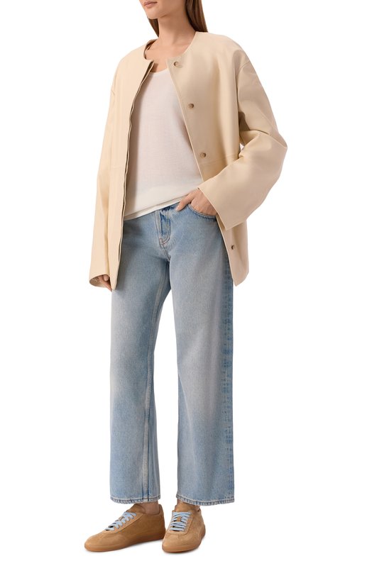 Замшевые кеды Santoni WBPG61340FAITKSN Бежевый  WBPG61340FAITKSN Фото 3