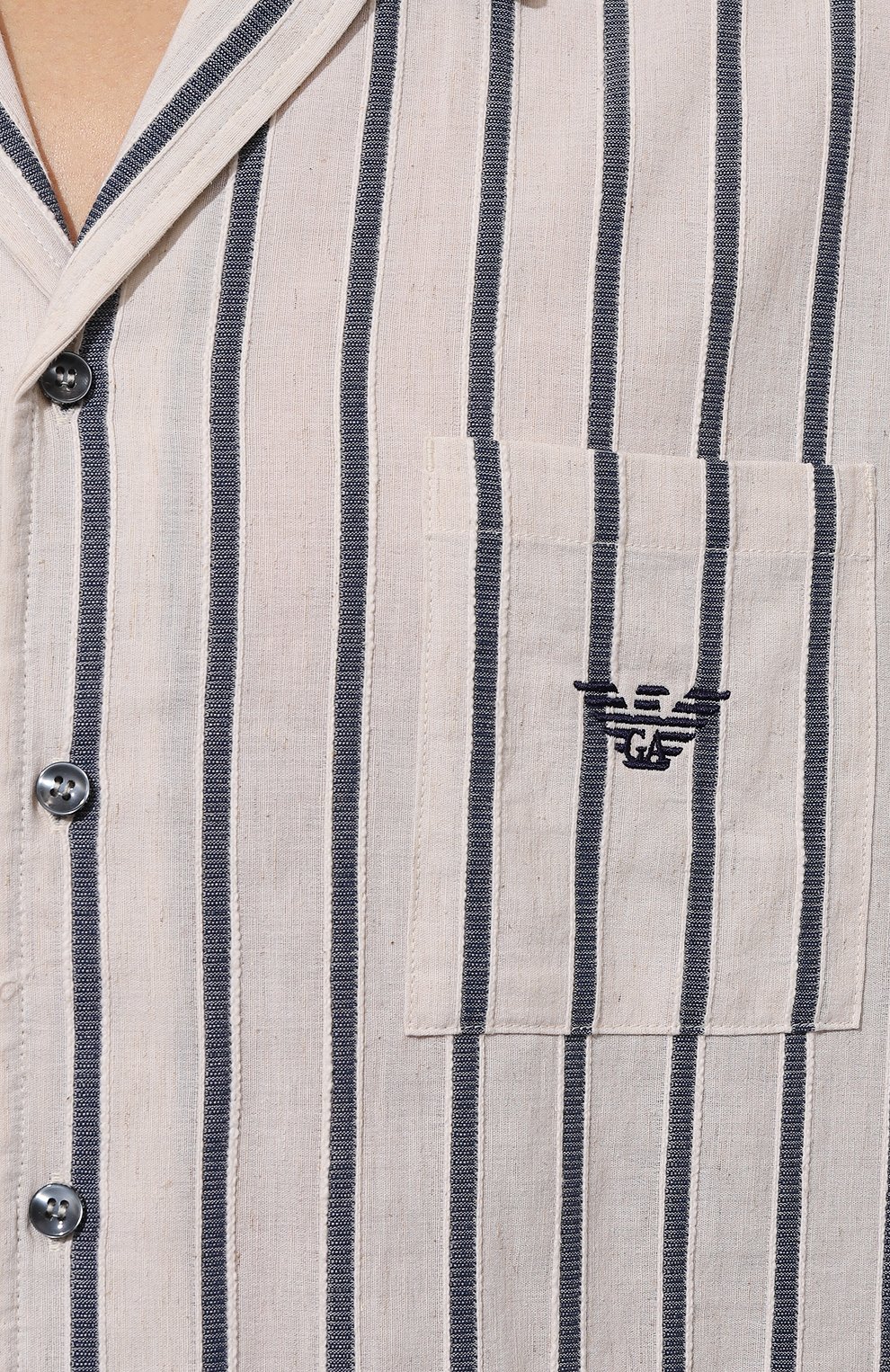 Рубашка из хлопка и льна EMPORIO ARMANI, арт. 211881/4R465, фото 5