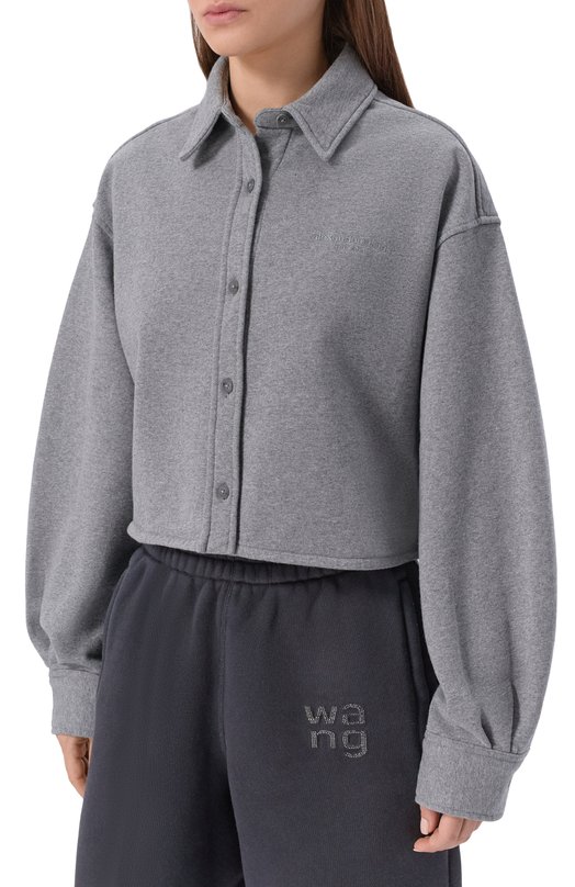 Хлопковая рубашка alexanderwang.t 4CC1261218 Серый  4CC1261218 Фото 3