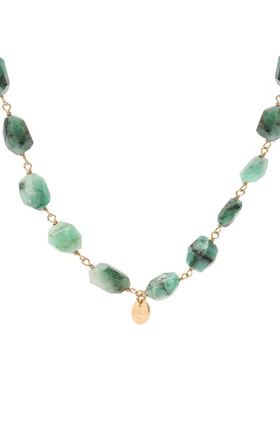 Колье HANKA_IN зеленого цвета по цене 26800 руб., арт. LEN-C0-EMER, фото 3 Колье HANKA_IN, арт. LEN-C0-EMER, фото 3