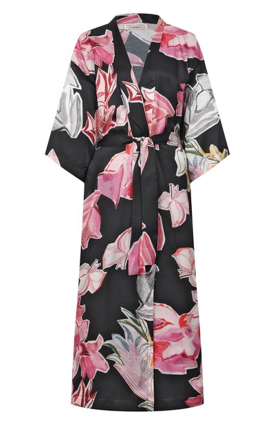Женский халат из хлопка и шелка ANY WOWZERS, арт. ROBE01-MAXI-LILBLC.