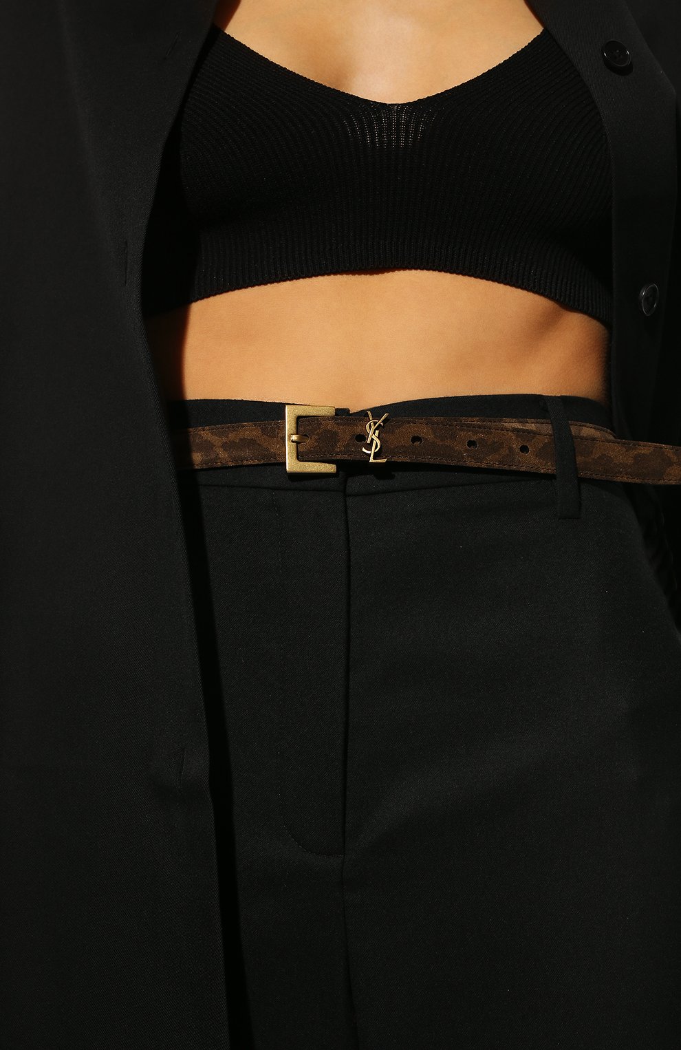 Кожаный ремень monogram SAINT LAURENT, арт. 554465/2VJ0W, фото 2