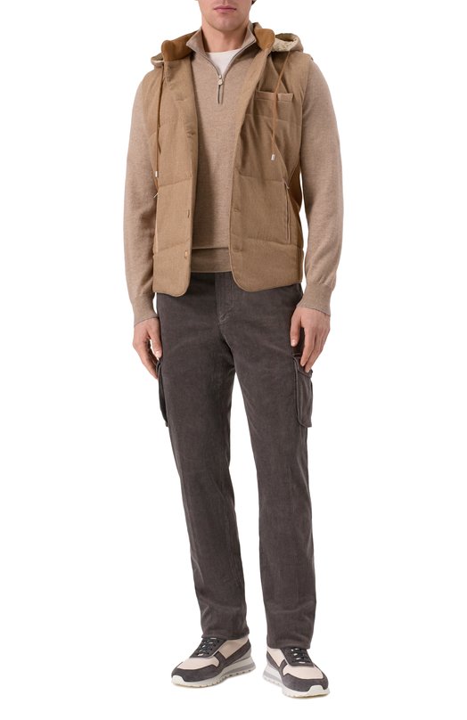 Вельветовые брюки-карго Kiton UFPPCAK0105H20 Коричневый  UFPPCAK0105H20 Фото 2