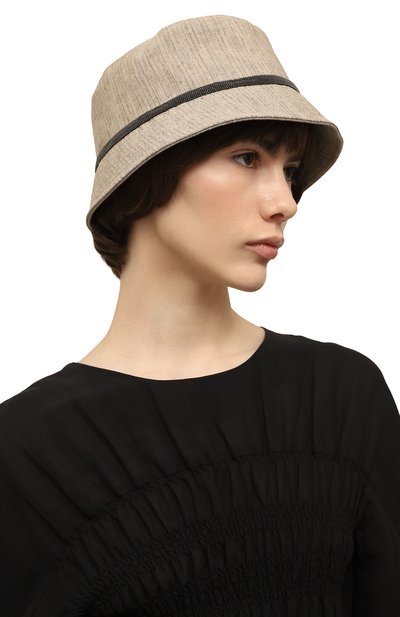 Женская панама изо льна и хлопка BRUNELLO CUCINELLI, арт. MCAP90071