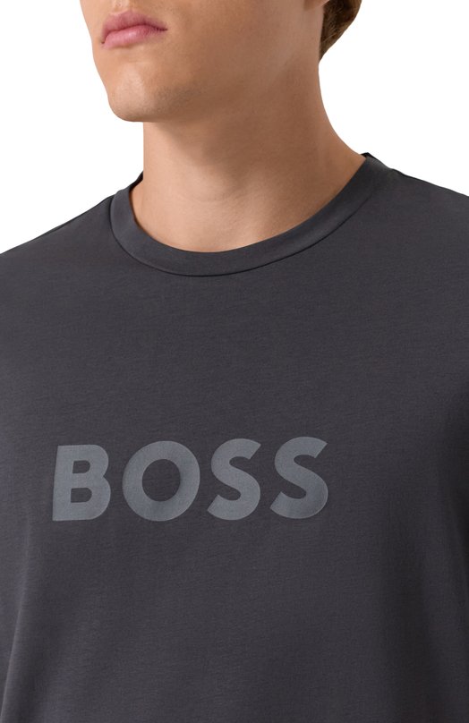 Хлопковая футболка BOSS 50491706 Серый  50491706 Фото 5
