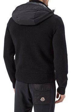 Мужской комбинированный кардиган MONCLER GRENOBLE черног�о цвета, арт. 9B000-15-M1122 | Фото 4 (Материал внешний: Шерсть; Материал утеплителя: Пух и перо; Рукава: Длинные; Материал сплава: Проставлено; Драгоценные камни: Проставлено; Длина (для топов): Стандартные; Материал подклада: Синтетический материал; Стили: Кэжуэл; Мужское Кросс-КТ: Кардиган-одежда)
