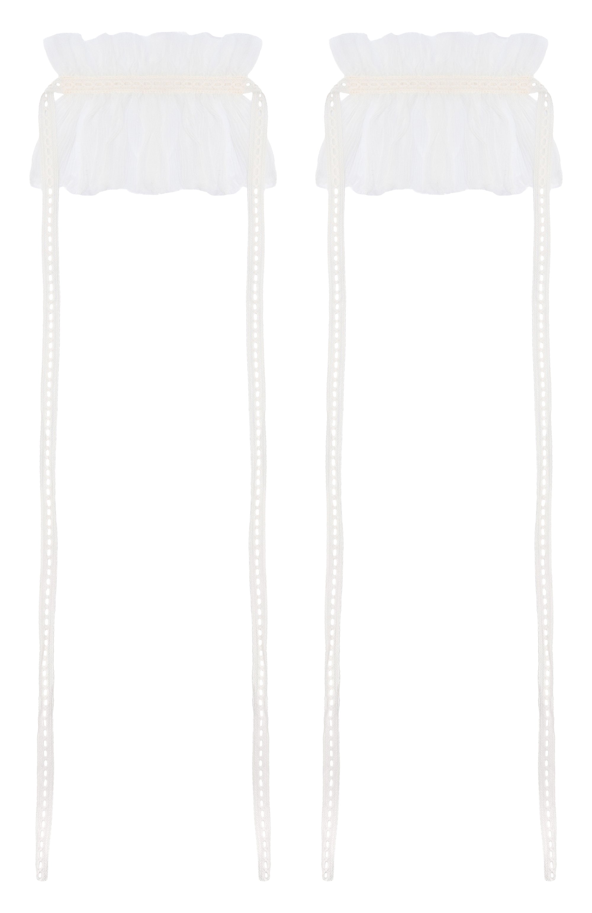 Шелковые манжеты ANN DEMEULEMEESTER белого цвета по цене 47100 руб., арт. B0014042/FA732, фото 2 Шелковые манжеты ANN DEMEULEMEESTER, арт. B0014042/FA732, фото 2