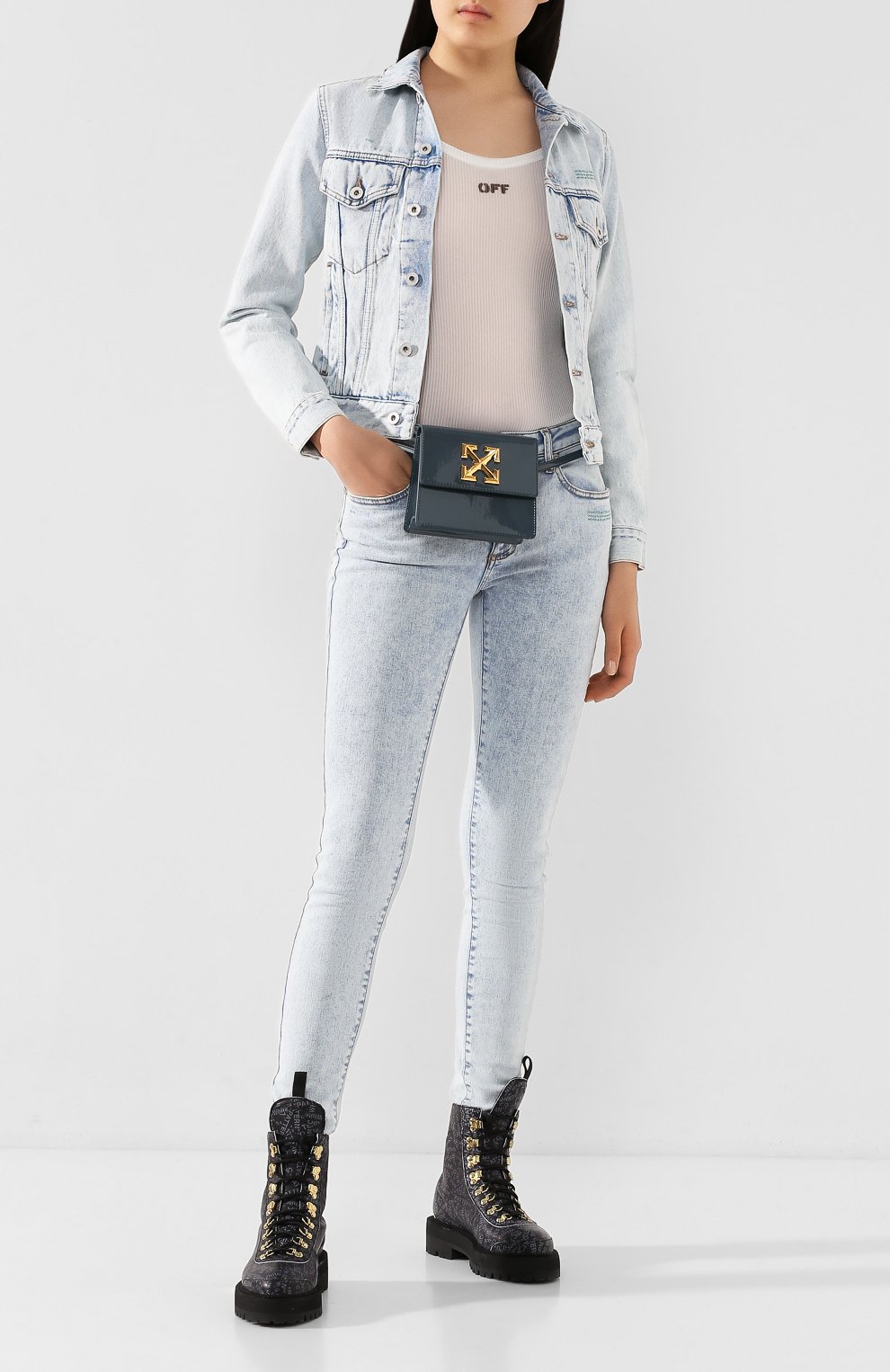 Майка из вискозы OFF-WHITE белого цвета по цене 39650 руб., арт. 0WAD107S20FAB0010110, фото 2 Майка из вискозы OFF-WHITE, арт. 0WAD107S20FAB0010110, фото 2