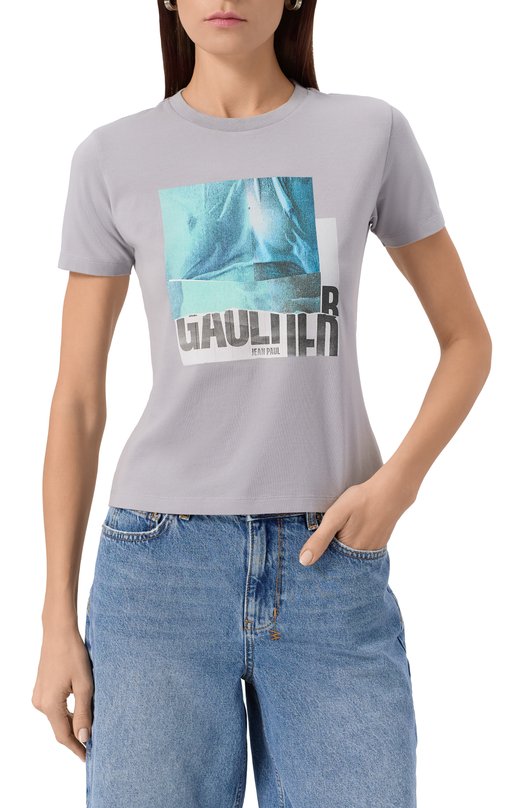 Хлопковая футболка Jean Paul Gaultier 25/03-W-T0294/J002 Серый  25/03-W-T0294/J002 Фото 3