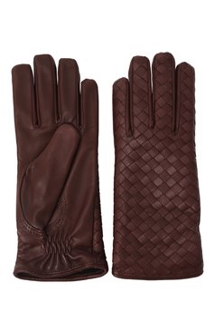Женские кожаные перчатки BOTTEGA VENETA бордового цвета, арт. 804439 V0171 | Фото 2 (Нос: Не проставлено; Материал: Натуральная кожа)