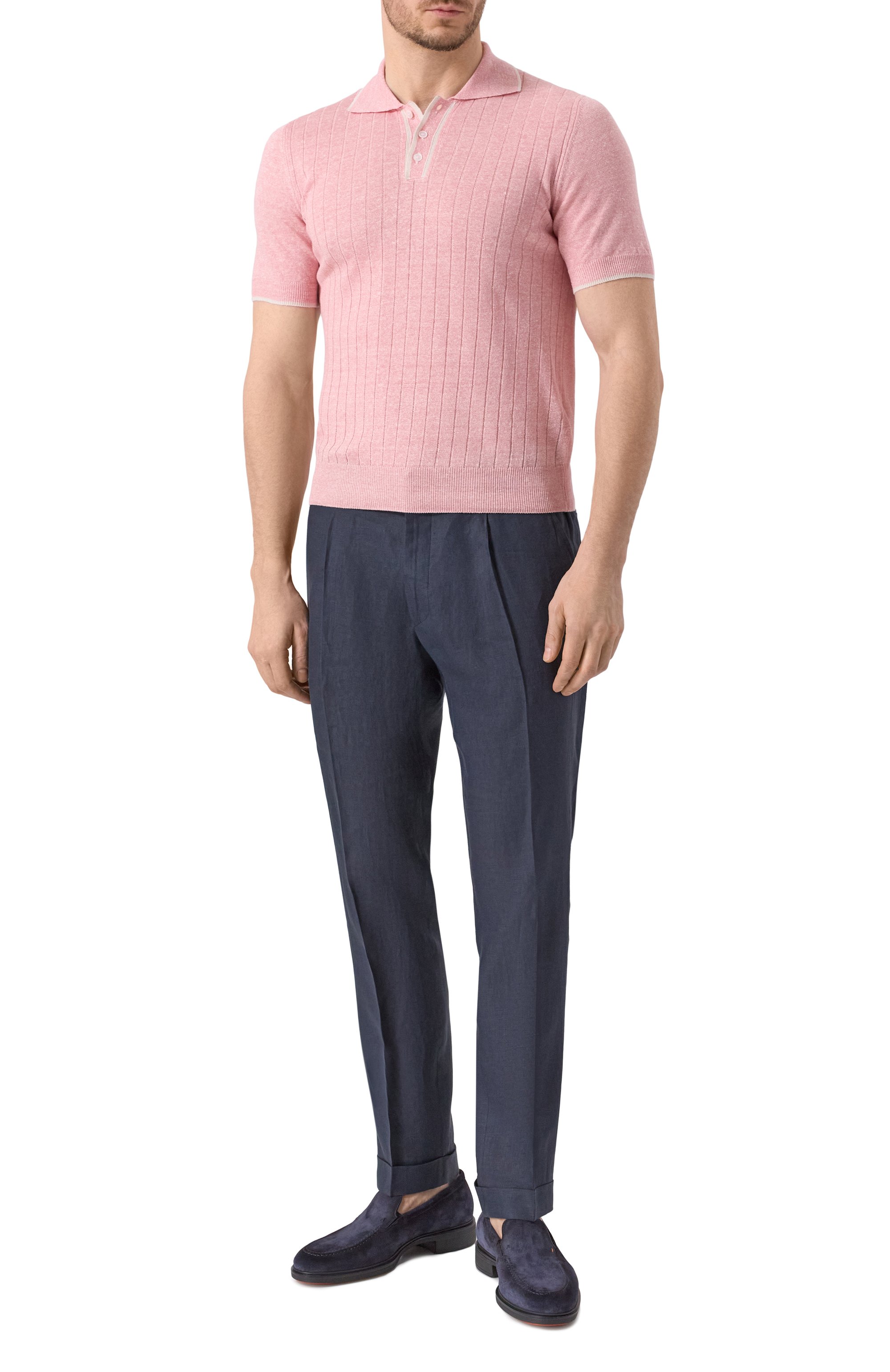 Поло изо льна и хлопка FEDELI, арт. 8UE05822, фото 2