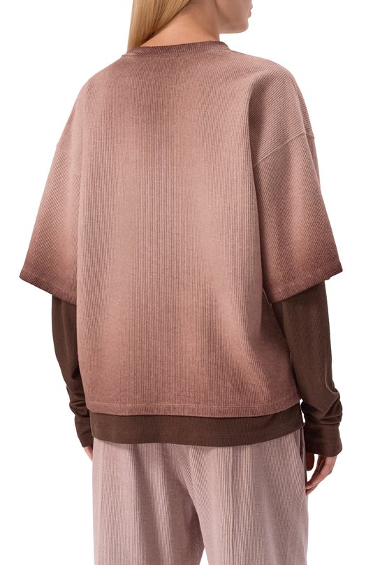 Хлопковый лонгслив Halfboy HF251WT005 Коричневый  HF251WT005 Фото 4