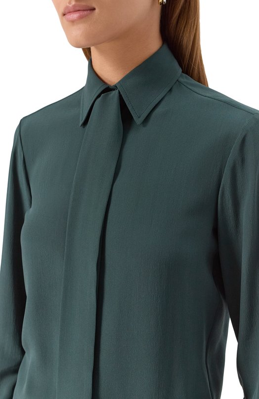 Атласная блузка Kiton D48407 Зелёный  D48407 Фото 5