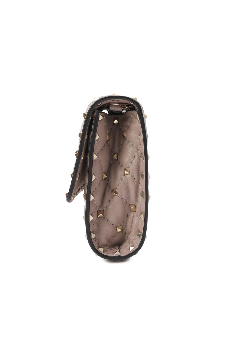 Женская сумка rockstud spike VALENTINO бежевого цвета, арт. ZW2B0137/NAP | Фото 4 (Размер: small; Материал: Натуральная кожа; Автоматизация состава: Проставлено; Автоматизация ТО: Проставлено)