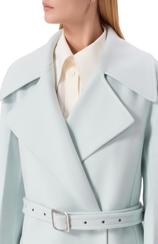 Шерстяное пальто Jil Sander J02AA0188/J40035 Голубой  J02AA0188/J40035 Фото 5