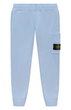 Детские хлопковые джоггеры STONE ISLAND голубого цвета, арт. 801661540/3-4 | Фото 1 (Материал сплава: Проставлено; Нос: Не проставлено; Материал внешний: Хлопок; Мальчики Кросс-КТ: Джоггеры-одежда; Ростовка одежда: 4 года | 104 см, 3 года | 98 см)