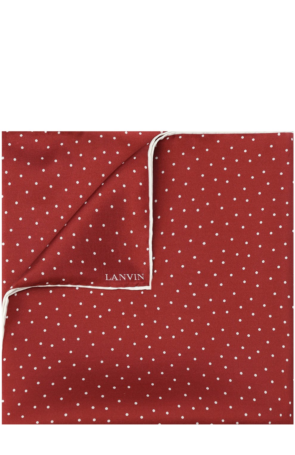 Шелковый платок с узором LANVIN бордового цвета по цене 7250 руб., арт. 2716/HANDKERCHIEF, фото 1 Шелковый платок с узором LANVIN, арт. 2716/HANDKERCHIEF, фото 1