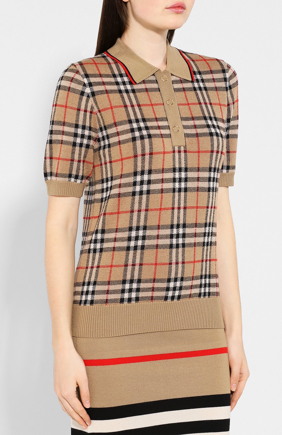 Шерстяное поло BURBERRY бежевого цвета по цене 59750 руб., арт. 8017141, фото 3 Шерстяное поло BURBERRY, арт. 8017141, фото 3