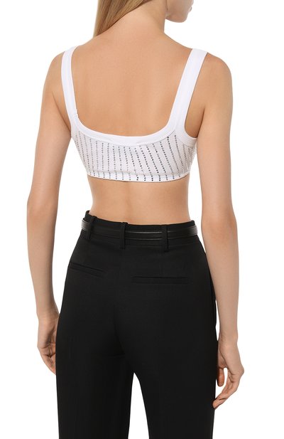 Хлопковый топ с отделкой стразами THE ATTICO, арт. 247WCT275, фото 4