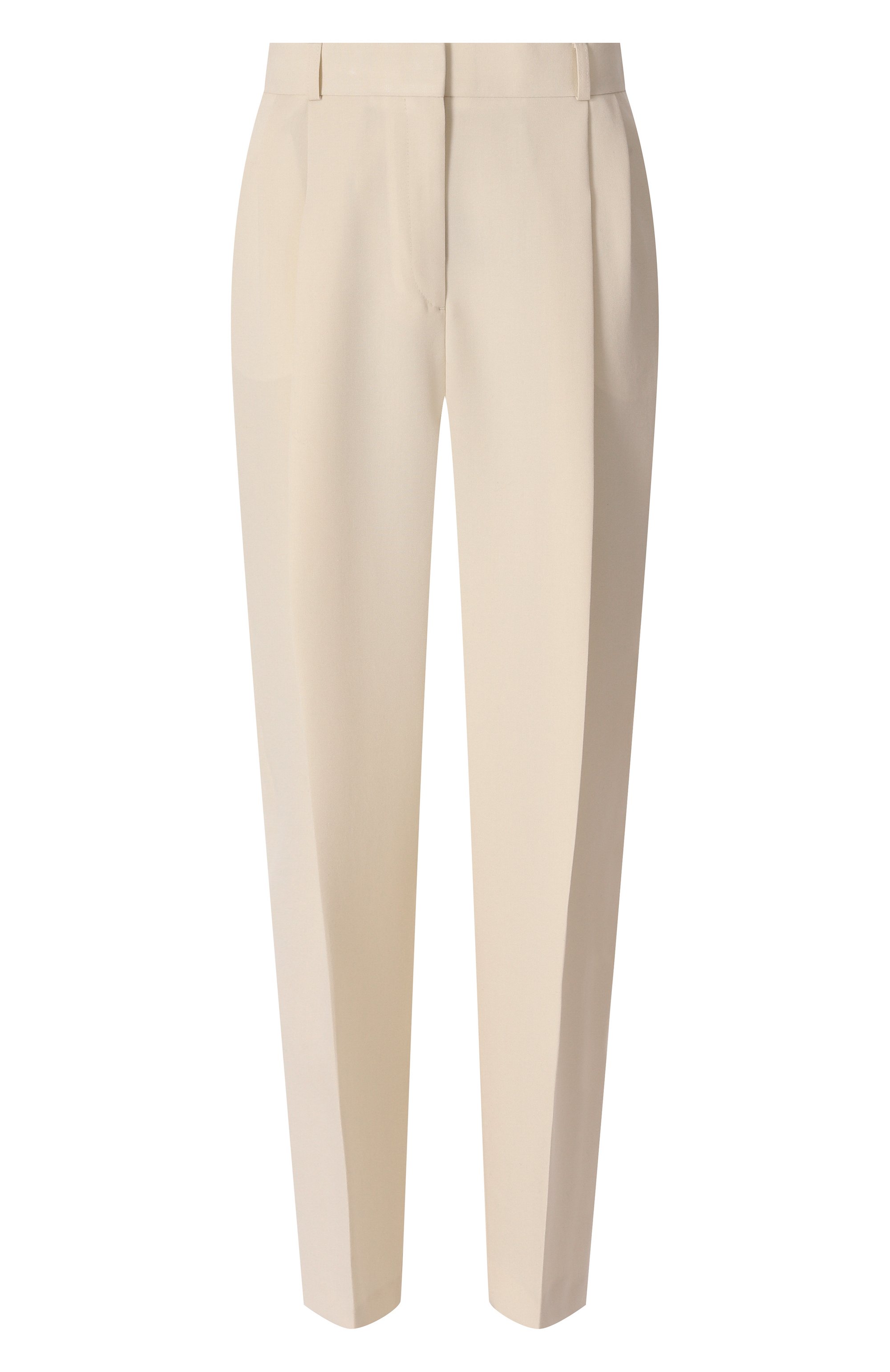 Брюки из вискозы TOTEME кремового цвета по цене 61550 руб., арт. 234-WRB847-FB0065, фото 1 Брюки из вискозы TOTEME, арт. 234-WRB847-FB0065, фото 1