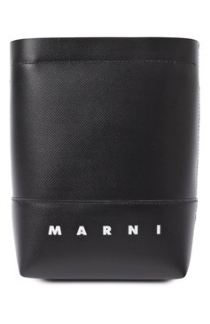Женская сумка MARNI черного цвета, арт. SBMQ0068A0/P5769 | Фото 1 (Размер: mini; Материал: Экокожа, Текстиль; Ремень/цепочка: На ремешке)
