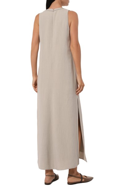 Платье из вискозы и льна BRUNELLO CUCINELLI, арт. MH126A4812, фото 4