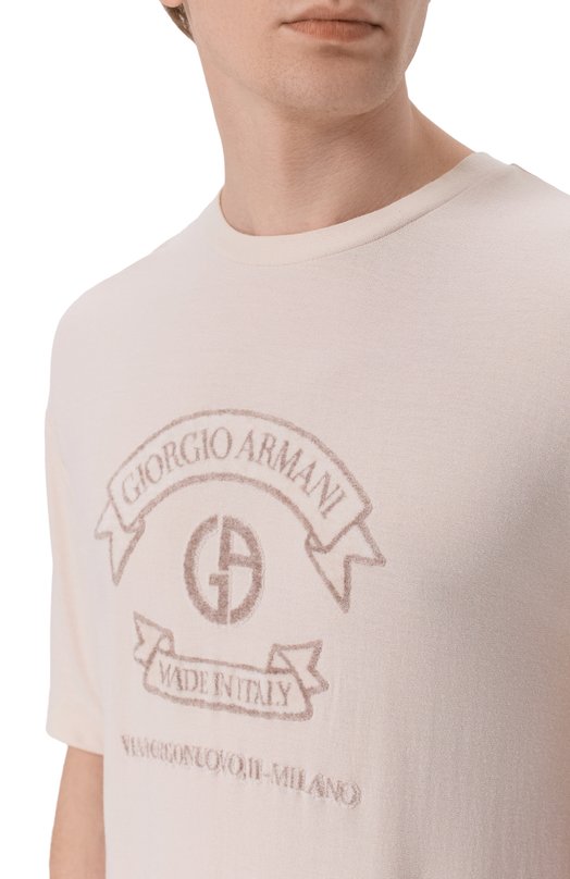 Футболка из вискозы Giorgio Armani GM003034/TE19977 Бежевый  GM003034/TE19977 Фото 5