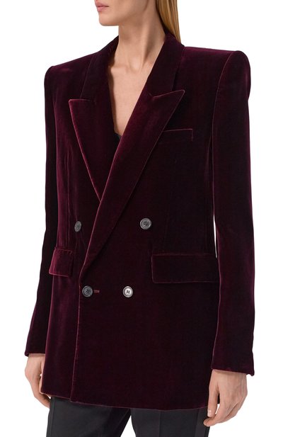 Бархатный жакет SAINT LAURENT, арт. 739698/Y525R, фото 3