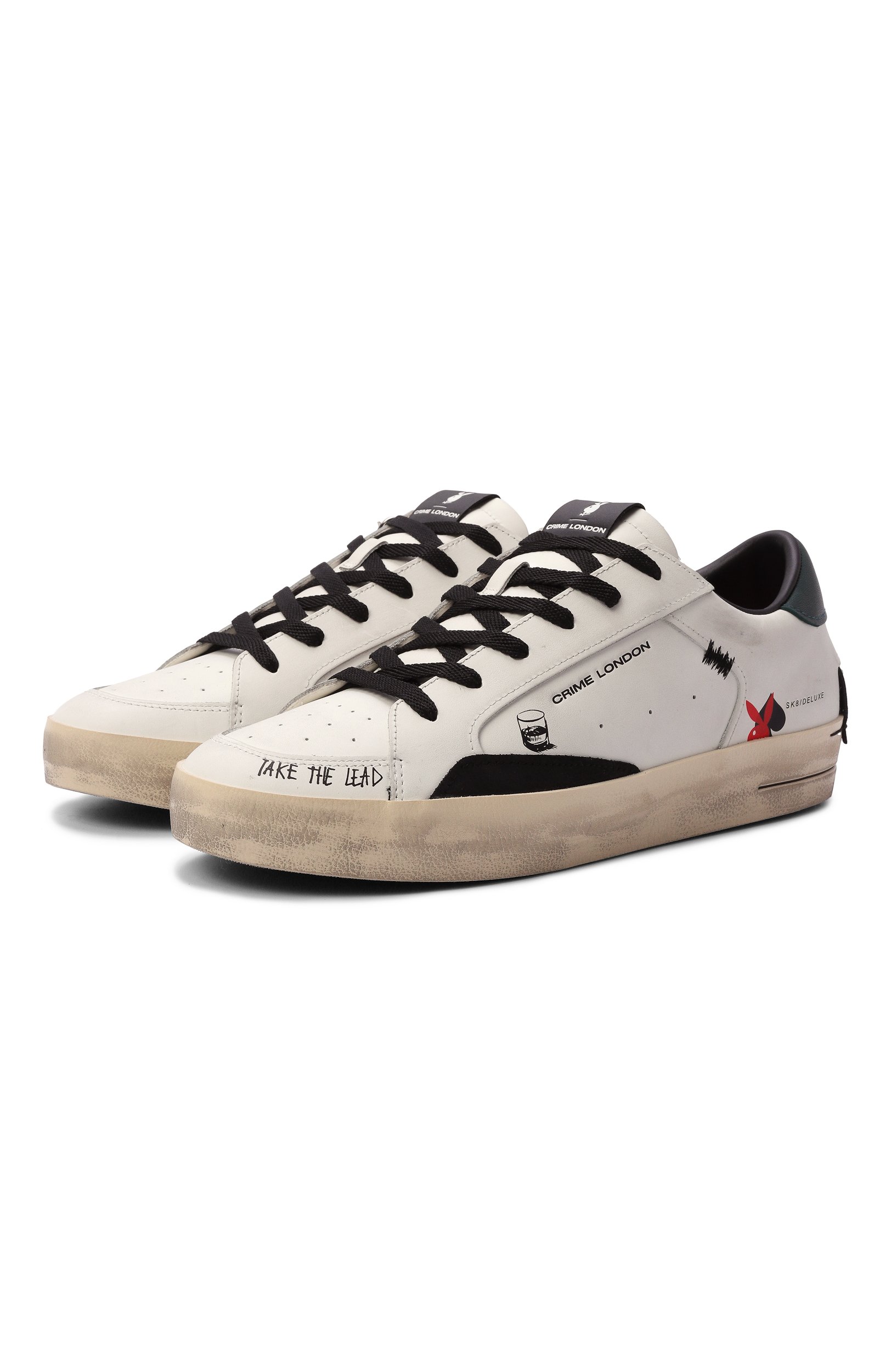 Кожаные кеды sk8 deluxe CRIME LONDON белого цвета по цене 26100 руб., арт. 77110AA9, фото 1 Кожаные кеды sk8 deluxe CRIME LONDON, арт. 77110AA9, фото 1