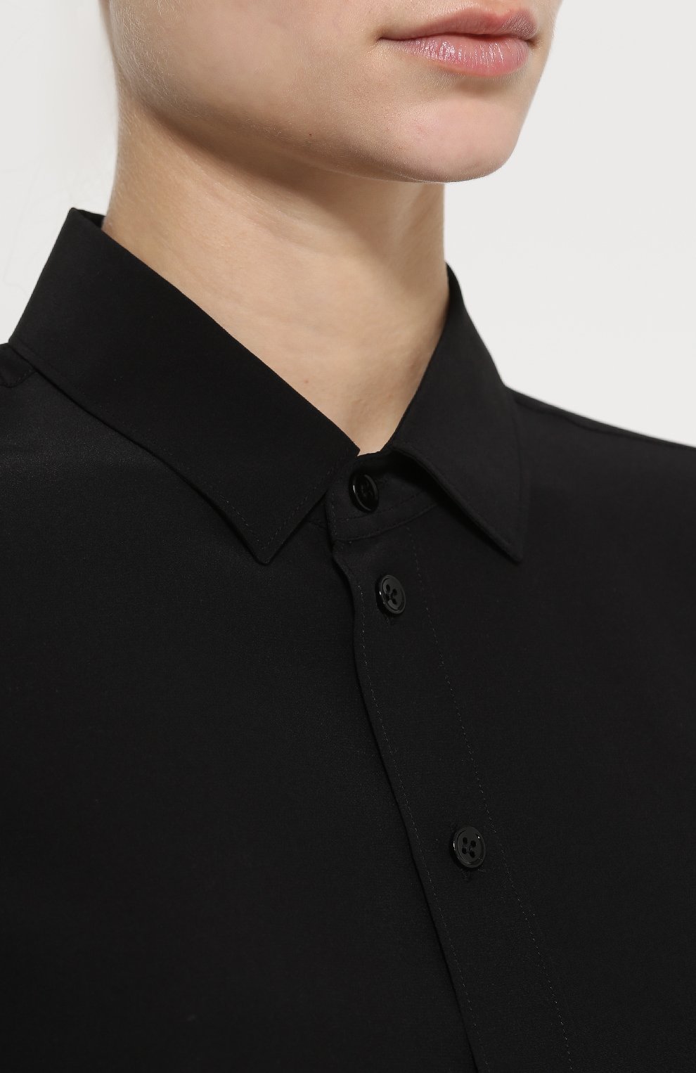 Шелковая блуза прямого кроя SAINT LAURENT, арт. 395733/YYD02, фото 5