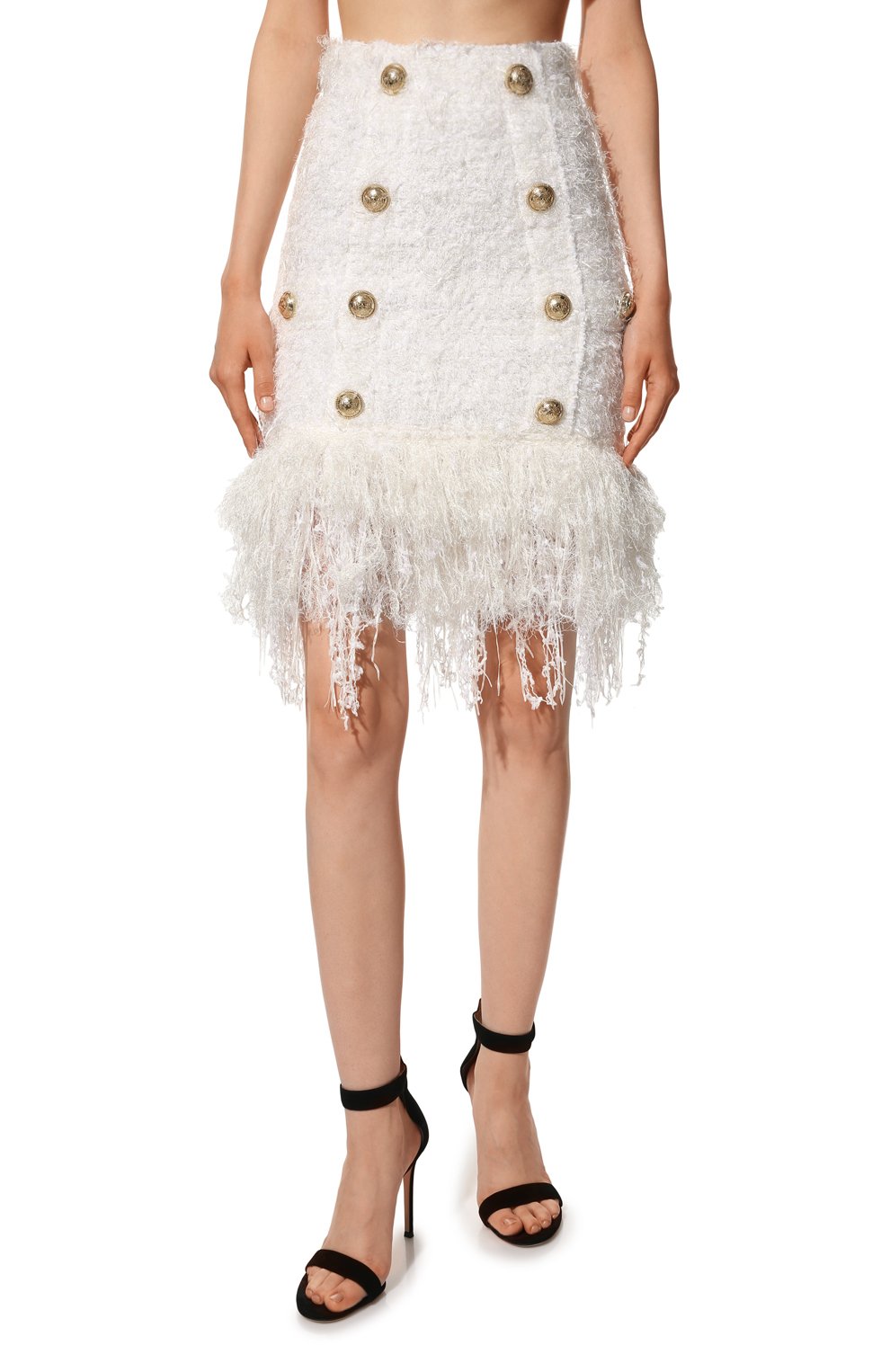 Юбка BALMAIN белого цвета по цене 142500 руб., арт. TF14030/K007, фото 3 Юбка BALMAIN, арт. TF14030/K007, фото 3