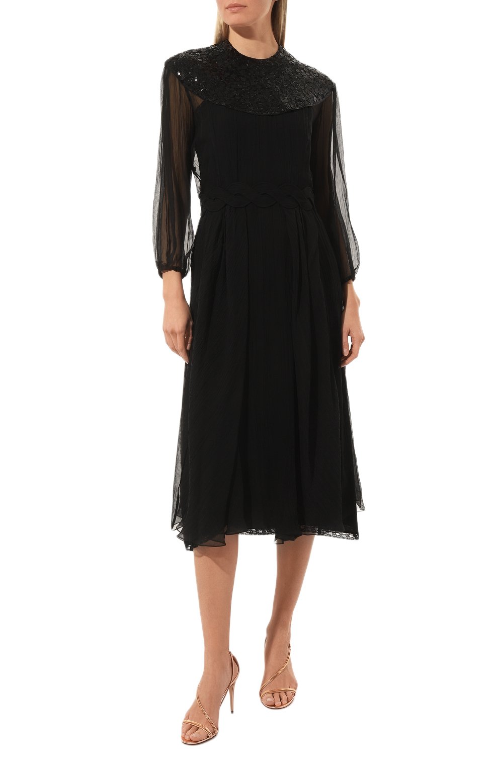 Шелковое платье GUCCI черного цвета по цене 717120 руб., арт. 652694 ZAGU3, фото 3 Шелковое платье GUCCI, арт. 652694 ZAGU3, фото 3