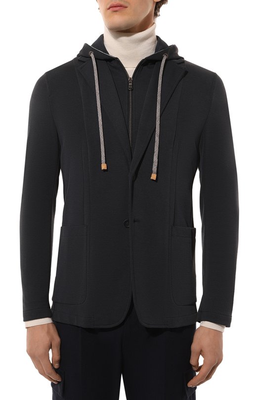 Однобортный пиджак Fradi Синий, фото 5