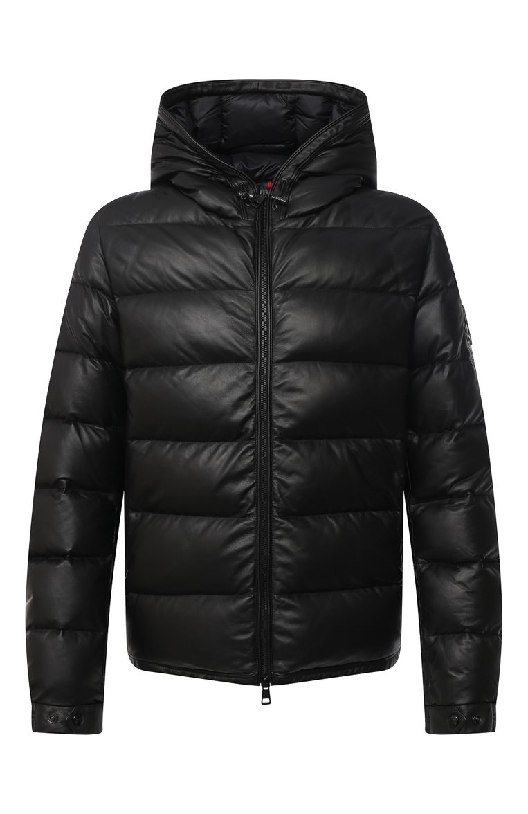 Мужская пуховик gebroulaz MONCLER черного цвета, арт. F2-091-1A596-00-50118 | Фото 1 (Стили: Кэжуэл; Длина (верхняя одежда): Короткие; Материал подклада: Синтетический материал; Рукава: Длинные; Материал утеплителя: Пух и перо; Мужское Кросс-КТ: пуховик-короткий; Материал внешний: Натуральная кожа; Материал сплава: Проставле�но; Драгоценные камни: Проставлено)