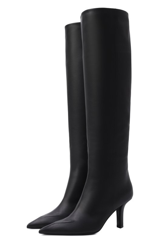 Кожаные сапоги Christine Slouch 80 Amina Muaddi CHRISTINE SL0UCH B00T 80/CALF Чёрный CHRISTINE SL0UCH B00T 80/CALF