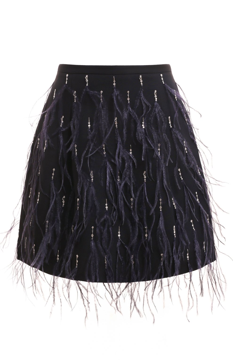 Юбка с отделкой перьями VALENTINO, арт. 5B3RABH41CF, фото 1
