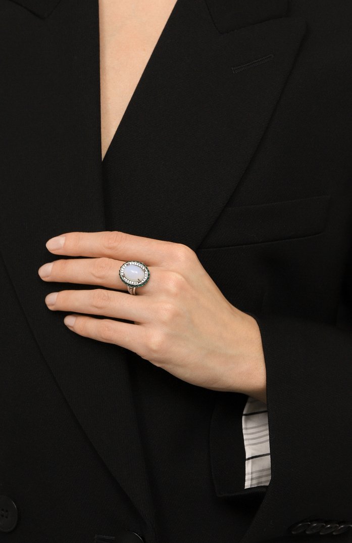 Женское кольцо moonstone QUEENSBEE серебряного цвета, арт. 101215 | Фото 2 (Материал: Серебро; Региональные ограничения белый список (Axapta Mercury): Не проставлено; Нос: Не проставлено)