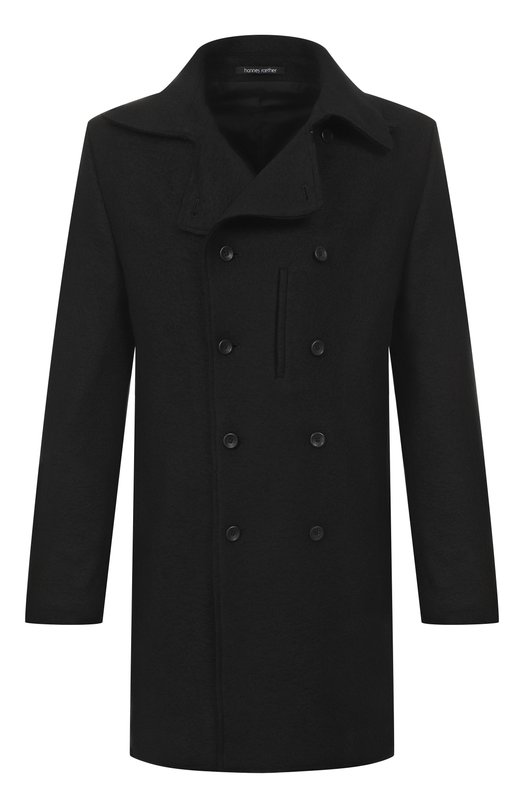 Шерстяное пальто Hannes Roether MA33TZE.7066 Чёрный MA33TZE.7066