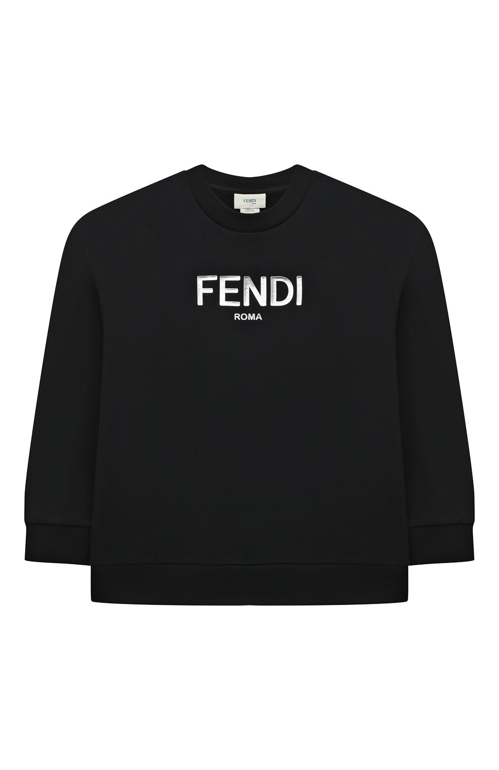 Хлопковый свитшот FENDI черного цвета по цене 19650 руб., арт. JUH051/5V0/4-6, фото 1 Хлопковый свитшот FENDI, арт. JUH051/5V0/4-6, фото 1