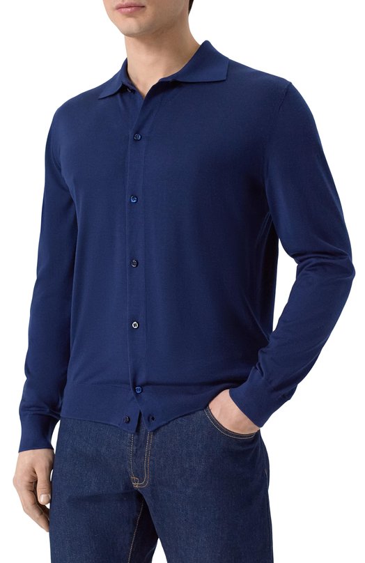 Рубашка из кашемира и шерсти Stefano Ricci W505506PAL/W26150_001 Синий  W505506PAL/W26150_001 Фото 3