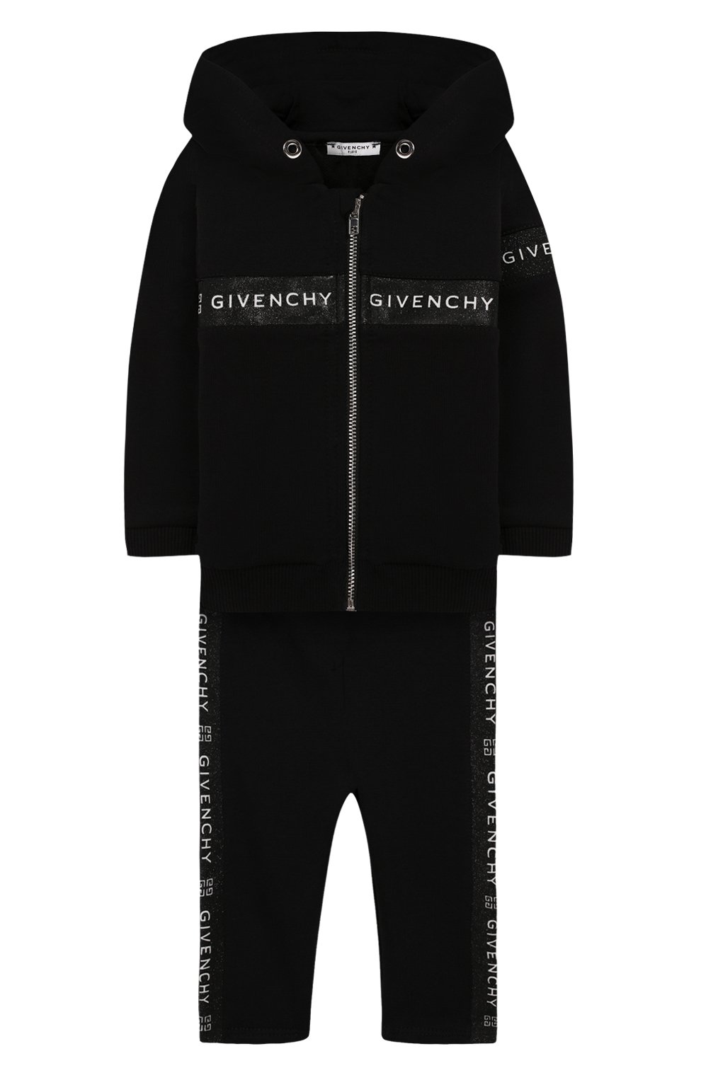 Комплект из кардигана и брюк GIVENCHY черного цвета по цене 42450 руб., арт. H08020, фото 1 Комплект из кардигана и брюк GIVENCHY, арт. H08020, фото 1