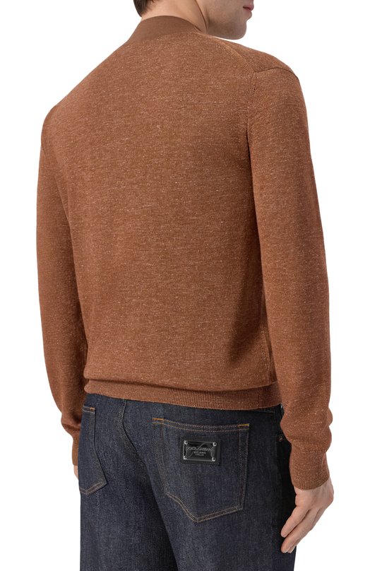 Кардиган из кашемира и шелка Brioni UMS30L/PDK20 Коричневый  UMS30L/PDK20 Фото 4