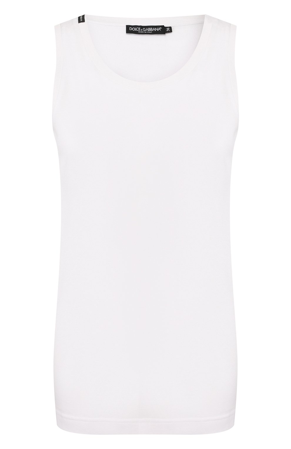 Хлопковая майка DOLCE & GABBANA белого цвета по цене 26750 руб., арт. F8K88T/FU7EQ, фото 1 Хлопковая майка DOLCE & GABBANA, арт. F8K88T/FU7EQ, фото 1