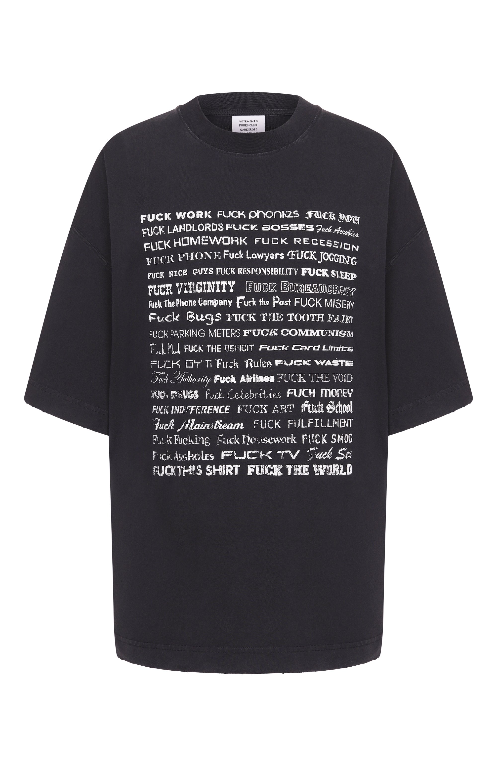 Хлопковая футболка VETEMENTS, арт. ME76TR212BX/1200 LIGHT JERSEY, фото 1