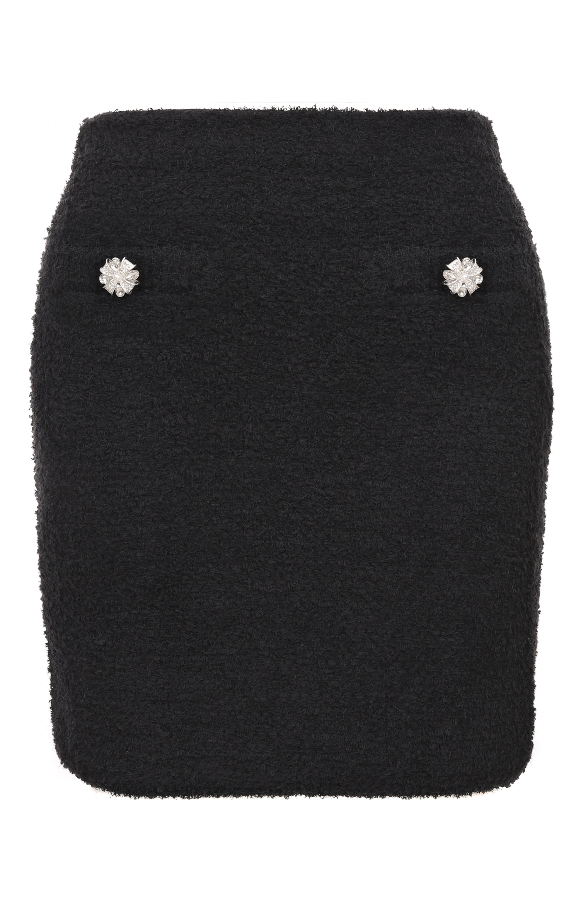 Твидовая юбка SELF-PORTRAIT черного цвета по цене 49650 руб., арт. RS26220SKB, фото 1 Твидовая юбка SELF-PORTRAIT, арт. RS26220SKB, фото 1