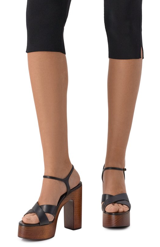 Кожаные босоножки Bianca Saint Laurent 775117/DWE00 Чёрный  775117/DWE00 Фото 2