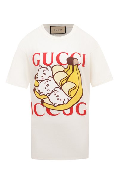 Женская хлопковая футболка GUCCI, арт. 615044 XJDGN