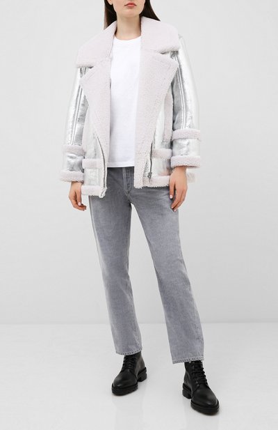 Дубленка BLANCHA серебряного цвета по цене 199500 руб., арт. 20047/300/49/BIANC0 METAL, фото 2 Дубленка BLANCHA, арт. 20047/300/49/BIANC0 METAL, фото 2