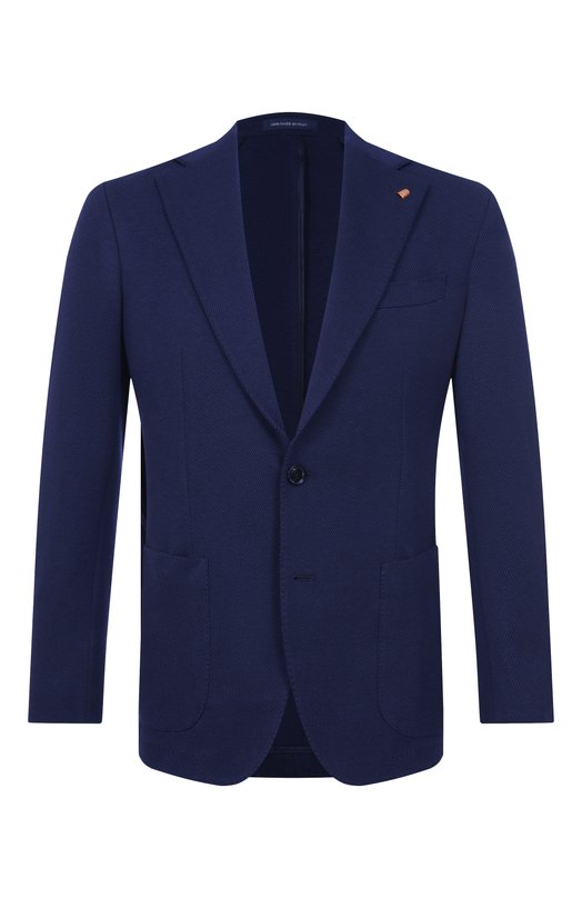 Пиджак из шерсти и хлопка Sartoria Latorre JEF74/JJ105 Синий JEF74/JJ105